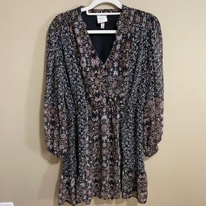 Knox Rose Bohemian Floral Dress Size Large